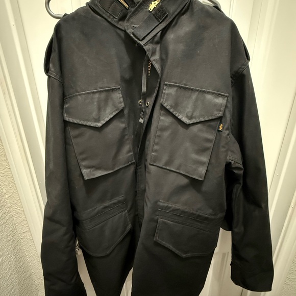 Alpha Industries Black Military Field Jacket m 65 Heritage size Large - Picture 1 of 3